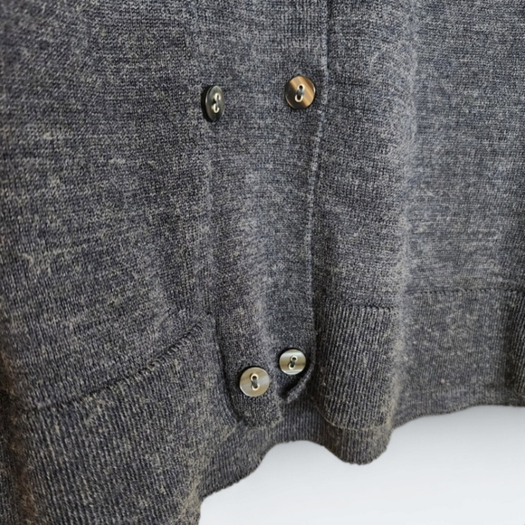 KENAR Buttery Soft Merino Wool Cardigan Gray Fits Small - Picture 4 of 8